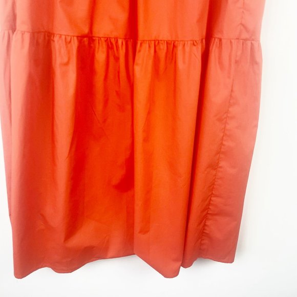 NWT WHO WHAT WEAR Dress Tiered Orange Flutter Short Sleeve A-line Midi Dress M - Picture 10 of 15